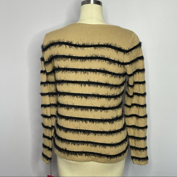 Vince Camuto Eyelash Yarn Striped Top M - Picture 6 of 8